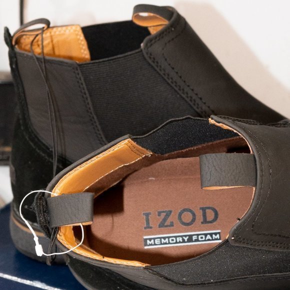 Izod BLACK Men's‎ Lucas Pull-On Chukka Leather Boot - Picture 7 of 8